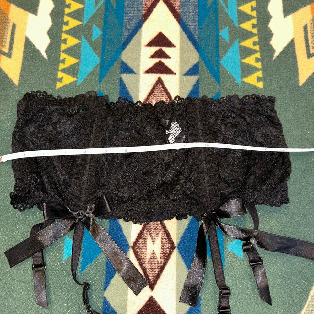 Black Lace Bustier with Satin Accents